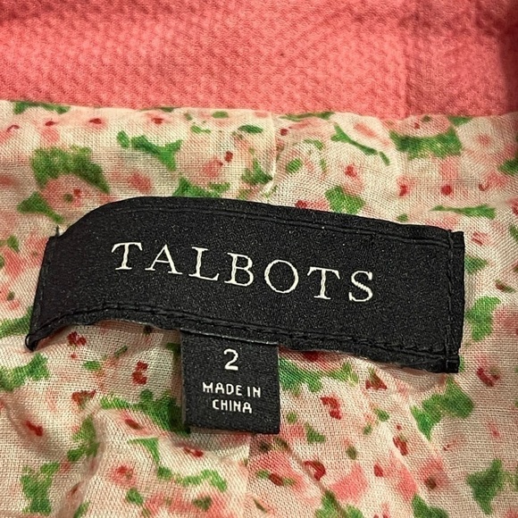 Talbots Women's Pink Jacket Blazer Coat Classic Cotton Jacket with Pockets, Sz 2 - Picture 4 of 4